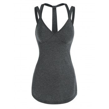 

Heathered Bustier Tank Top, Dark gray