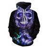 Skull Dragon 3D Print Drawstring Hoodie - multicolor S