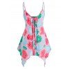 Haut Mouchoir Fleur sans Manches de Grande Taille à Lacets - Rose clair 3X