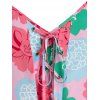 Plus Size Flower Lace-up Handkerchief Sleeveless Top - LIGHT PINK 4X