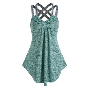 

Space Dye Print Tunic Tank Top, Light green