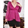 Blouse Superposée en Dentelle Grande Taille - Rose clair 2X