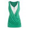 Haut Débardeur à Demi Zippé Drapé Grande Taille - Vert 1X