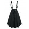 Jupe à Bretelle Anneau en D Grande Taille à Lacets avec Œillet - Noir L