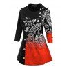 T-shirt Tunique Cachemire à Manches Longues Grande Taille - multicolor 5X