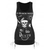 Débardeur à Imprimé Gothique Mort Graphique à Lacets - Noir L