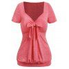 T-Shirt Décontracté Chiné avec Nœud Papillon - Rose clair XL