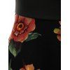 Bowknot Floral Pattern A Line Dress - BLACK L