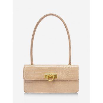 

Rectangle Retro Textured Shoulder Bag, Blanched almond