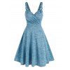 Robe Longueur à Genou Chinée à Bretelle Bouclée Longueur à Genou - Bleu XL