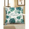 Housse de Coussin Carrée en Lin Motif Feuilles Tropicales - Vert Clair de Mer W18 X L18 INCH