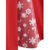 Robe de Noël Flocon de Neige Panneau en Maille de Grande Taille à Lacets - Rouge 2X