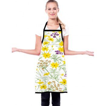 

Printed Floral Waterproof Kitchen Apron, Corn yellow