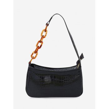 

Chain Splice Strap Work Shoulder Bag, Black