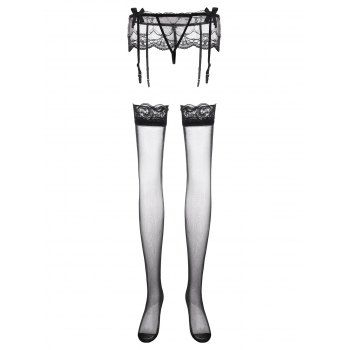 Image of Lace Panel Bowknot Garter Stockings
