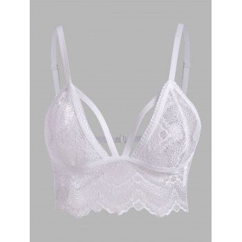 

Back Closure Lace Bralette, White