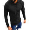 Sweat à Capuche à Manches Raglan Détail - Noir 2XL