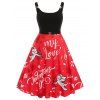Robe à Imprimé Cœur Ange Ligne A de Grande Taille sans Dos Saint-Valentin - multicolor 1X