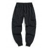 Pantalon de Jogging Simple avec Poche à Rabat - Noir 3XL