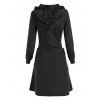 Mini Robe à Capuche à Lacets et Cordon de Serrage - Noir 2XL