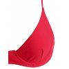 High Waisted Underwire Belted Bikini Swimwear - RED L