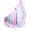 Underwire Belted Crisscross Back Striped High Cut Bikini Swimwear - multicolor XL
