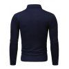 T-shirt Décontracté Contrasté avec Bouton Unique - Bleu profond XL