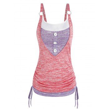 

Space Dye Print O-ring 2 In 1 Tank Top, Multicolor