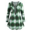 Haut Tie-Dye Plongeant à Lacets de Grande Taille - Vert 2XL
