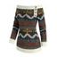 Pull Tribal à Epaule Dénudée en Jacquard - multicolor XL