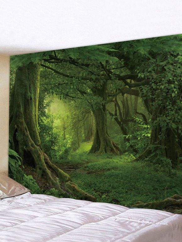 Tapisserie Murale Imperméable à Imprimé Forêt 3D - multicolor I W91 X L71 INCH