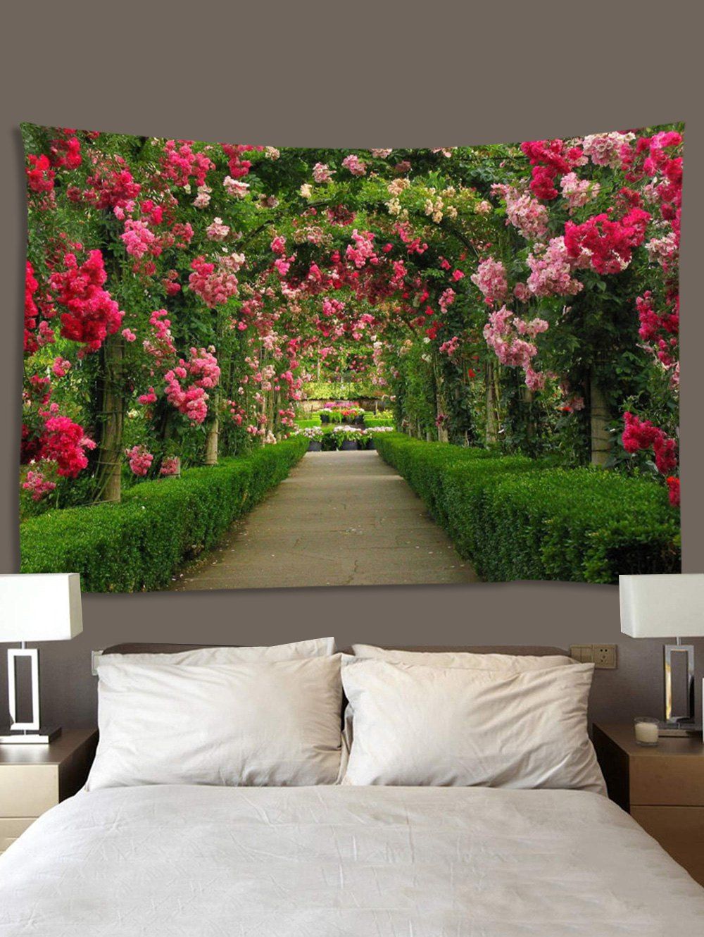 [34 OFF] 2021 Garden Flower Print Waterproof Tapestry In Multicolor I