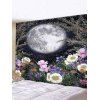 Moon and Flower Print Waterproof Wall Tapestry - multicolor I W91 X L71 INCH