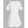 Plus Size Tribal Print 3D Galaxy T Shirt - WHITE 4X
