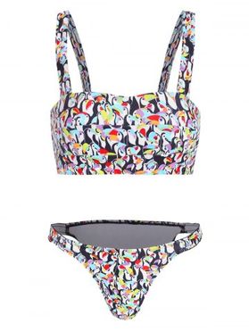 Penguin Print Bralette Bikini Set