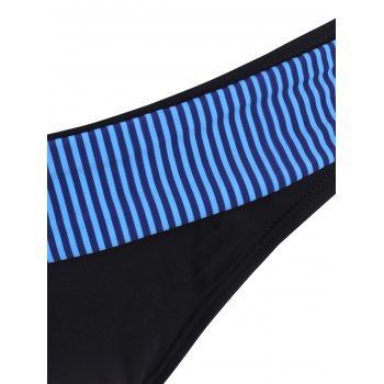 Buy Striped Swimsuit Cinched Trim Padded Bikini Swimwear. Picture