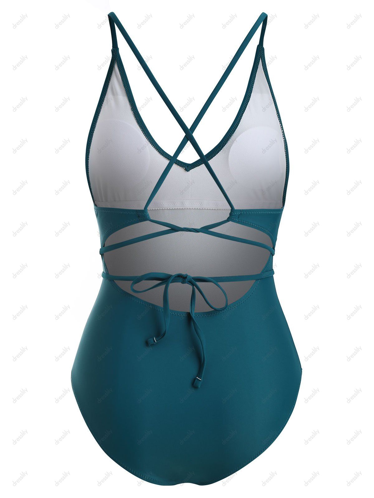 51 Off 2021 Crisscross High Leg One Piece Swimwear In Greenish Blue Dresslily