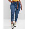 Jean Déchiré Boutonné de Grande Taille - Bleu 1XL