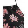 Maillot de Bain Tankini Fleur à Volants à Col Halter - Noir S