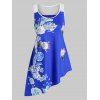 Débardeur Panneau en Maille à Imprimé Fleur de Grande Taille - Bleu 1X