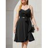 Robe à Bretelle Superposée sans Manches de Grande Taille avec Chaîne - Noir 2X