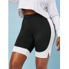 Mini Short Fendue Contrastée de Grande Taille - Noir 2X