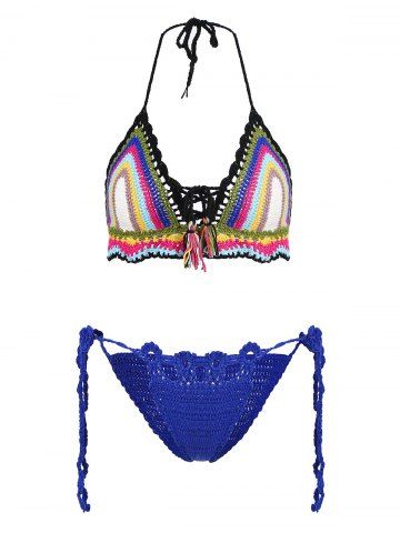 Bohemian Halter Knit Bikini Set