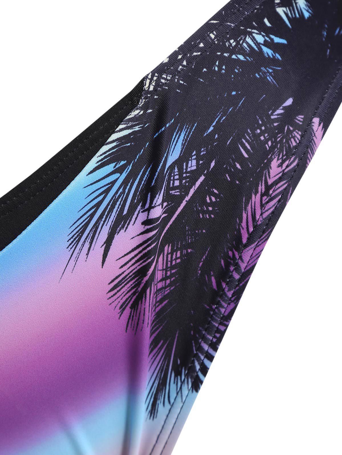 [36% OFF] 2021 Palm Tree Print Gradient Padded Bikini Swimwear In ...