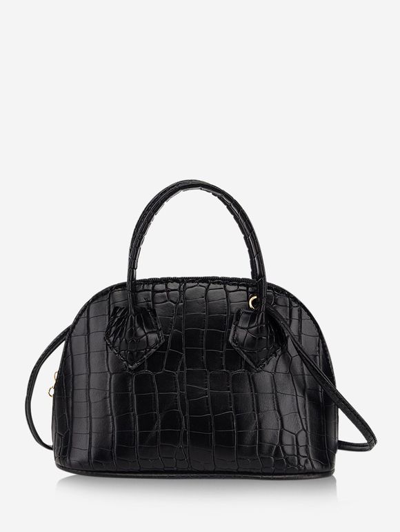 Sac à Bandoulière Simple Gaufré Animal Design - Noir 