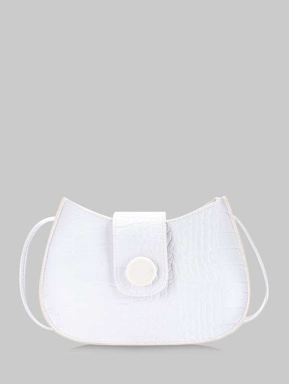 Sac à Bandoulière Texturé avec Bouton - Blanc 