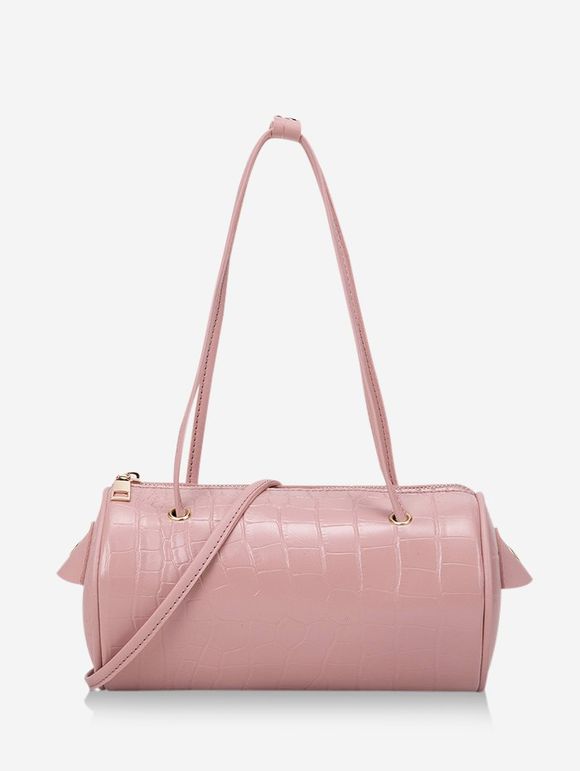 Mini Sac à Bandoulière Texturé Cylindre - Rose 