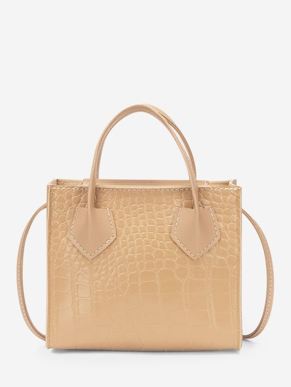 Sac à Bandoulière Carré en Couleur Unie en Pierre - Blanche Amande 