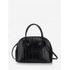 Sac à Bandoulière Simple Gaufré Animal Design - Noir 