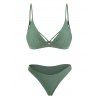 Back Strappy Padded Bathing Suit - GREEN S